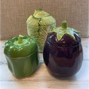 EUC Vintage Hearth & Home Designs vegetable canister set